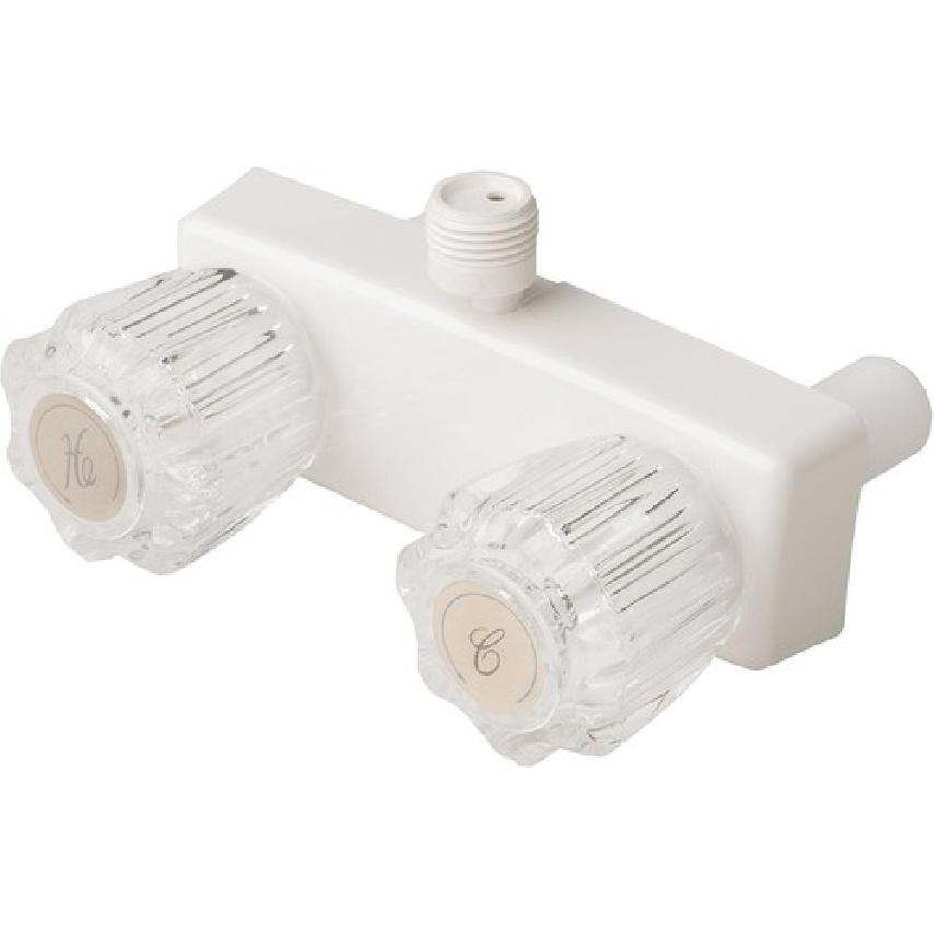 Двухручковый неметаллический переключатель для душа, белая отделка