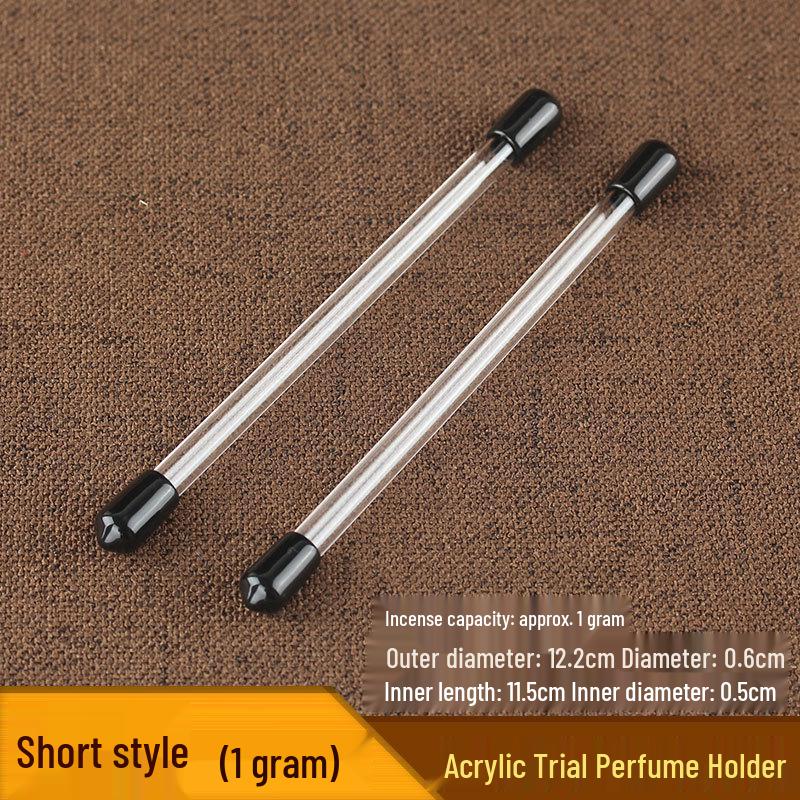 Acrylic Incense Stick Holder - 1g Pack, Transparent Tube for Agarwood & Sandalwood. 002