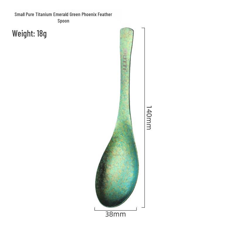Pure Titanium Teaspoon: Healthy, Portable, High-Quality Tableware with Ice Flower Crystal Design.