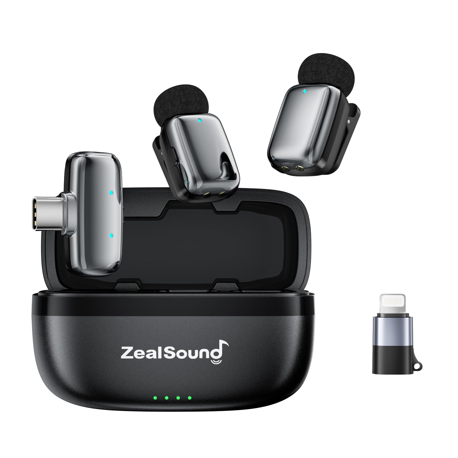 

ZealSound mini Wireless Plug Compatible with iPhone Sound 33 Hours of Continuous 100m Transmission Compatible with Video Live and Includes Storage and