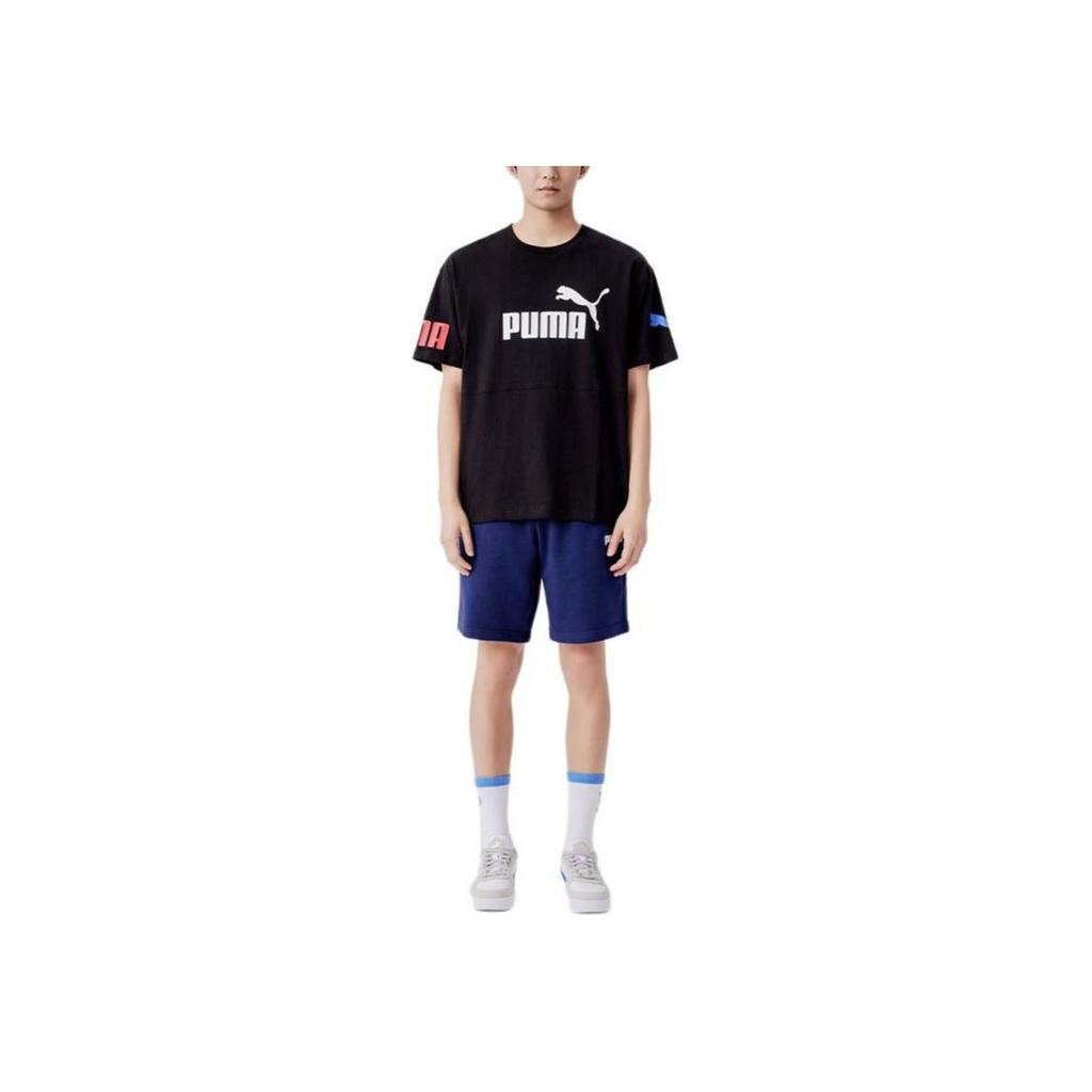 Puma Loose Breathable Casual Printed Short Sleeve T-Shirt Men Tops Black 676665-56