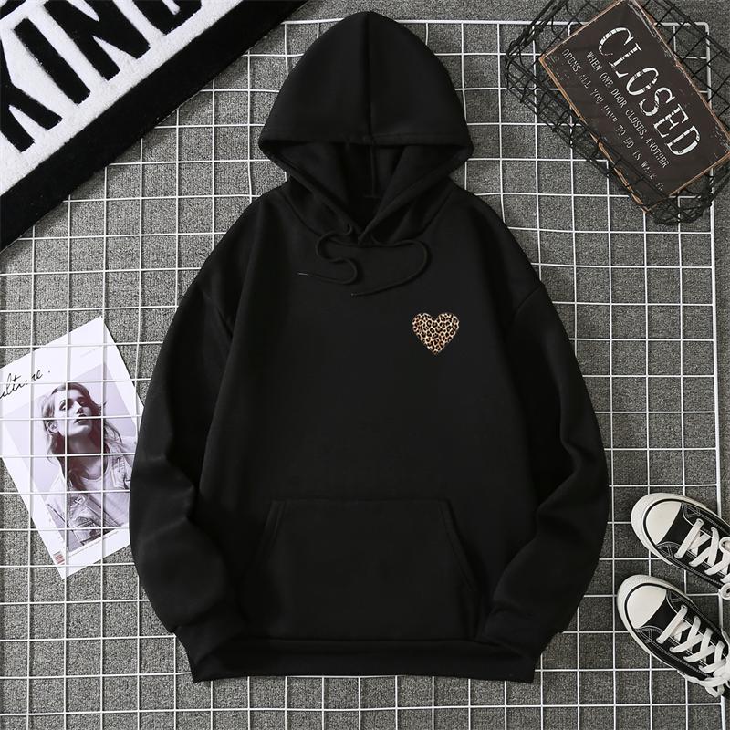 Print Unisex Thickened Fleece Hooded Sweatshirt Hooded Autumn Warm Sweatshirt Women's Sweatshirt Men's Sweatshirt