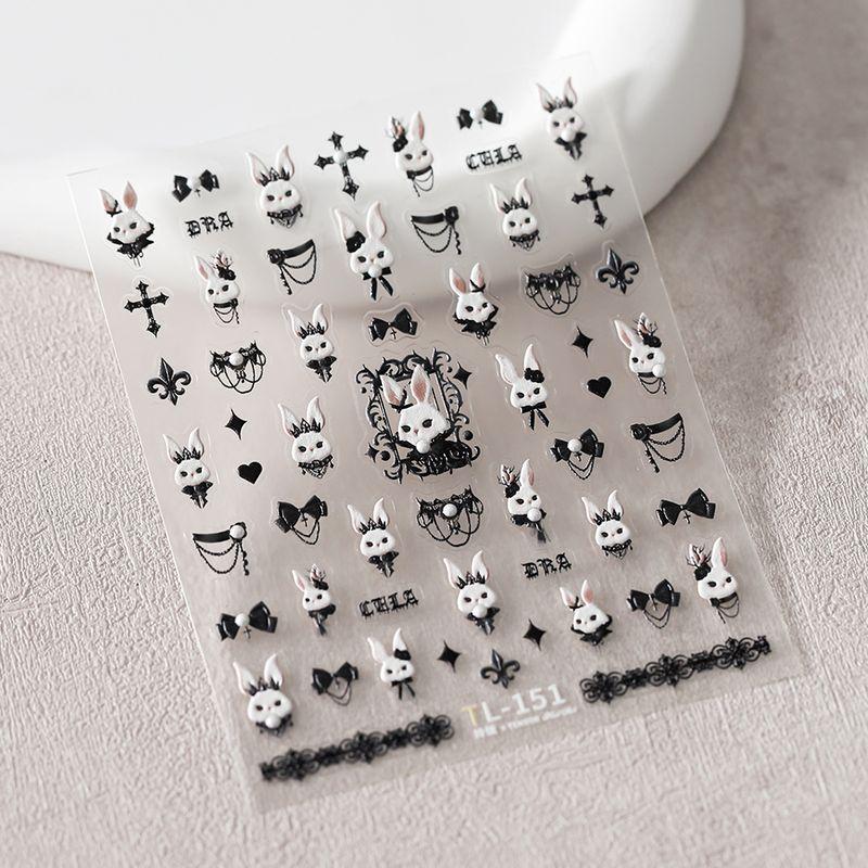 

Season Pearl Noble Rabbit Three-Dimensional Relief Nail Sticker Waterproof Nail Sticker Decorative Sticker Ornament Tl151 TL151 (point Pearl)
