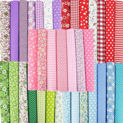 Cada conjunto de 35 sacos de tecido de algodão patchwork tecido de algodão DIY costura à mão tecido de algodão vários padrões 25 cm * 25 cm/9,84 polegadas * 9,84 polegadas (35 conjuntos)