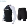 Mens UV Protection Rash Guard Set Long Sleeve Top Full Length Pants Surfing Diving Snorkeling Swimming