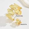 Bohemian Metal Leaf Fingerprint Geometric Open Bangle Ring for Women's Daily Wear