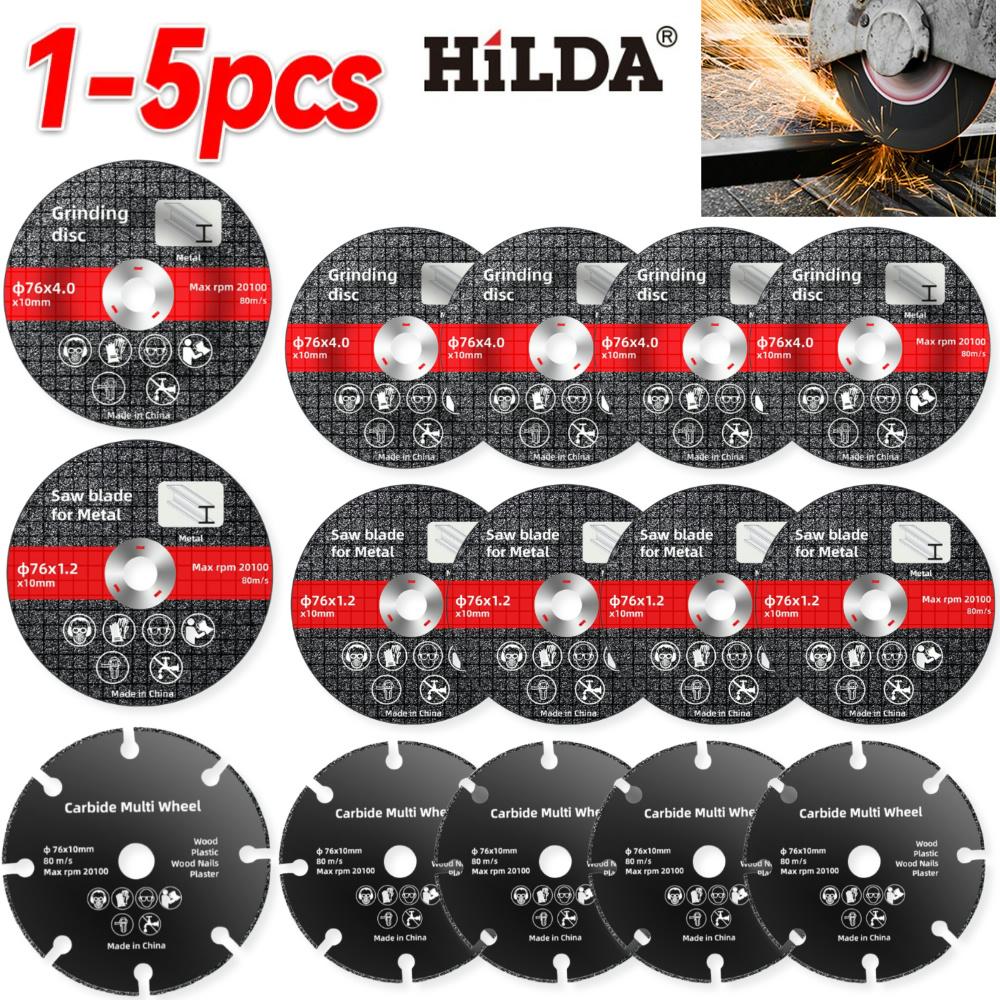 1-5pcs 76mm Metal Cutting Discs Circular Resin Saw Blade Wear-Resistant Metal Cutting Disc for Electric Angle Grinder Accessorie
