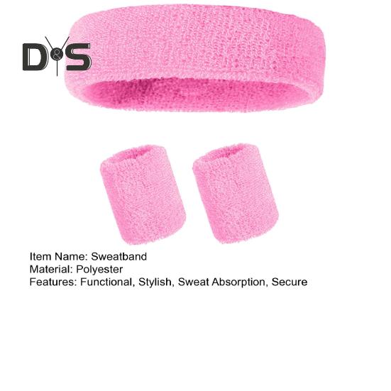 Schweißband-Set, Sport-Stirnband, Armband-Set, Frottee, Tennis, Gymnastik, Armband, sportliches Schweiß-Stirnband für Männer und Frauen