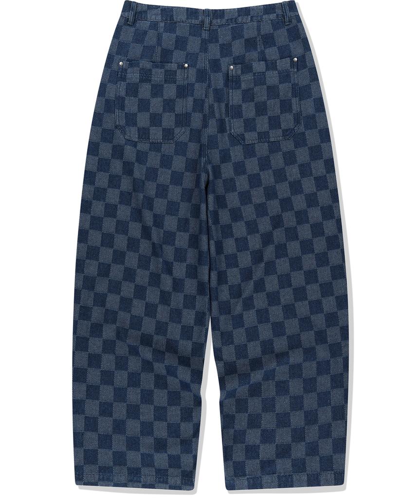 Pantaloni di Jeans Baggy Fit a Scacchi NOT4NERD - Blu Scuro