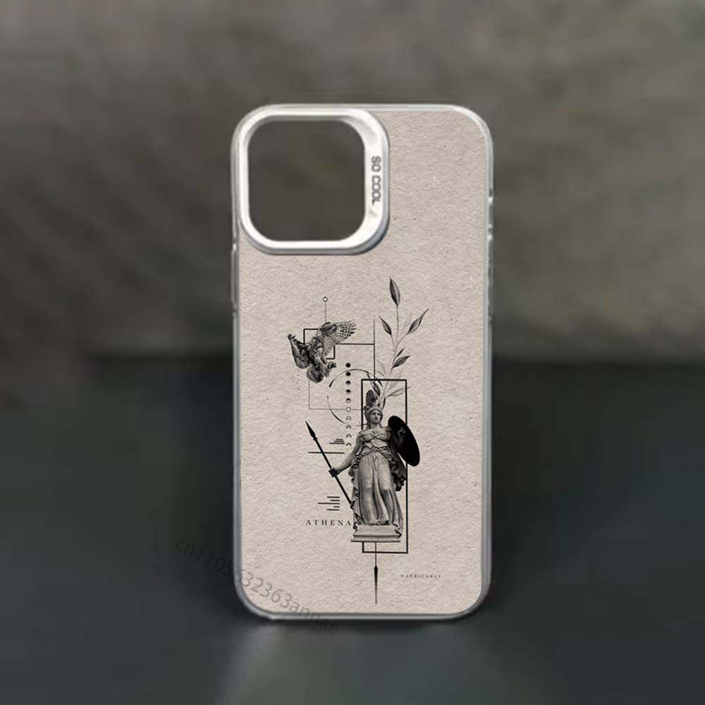 Abstract Greek Mythology Athena phone Case for iPhone 17 11 12 Pro Max Plus Mini Air SE 16e 14 15 16 13 Soft Shell