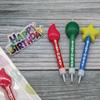 New Product 3 Star Balloons Flame Shape Birthday Candles Festive Party Baking Cake Decorative Candles