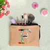 26 Letters Floral Women Cosmetics Woman Zipper Pouch Fashion  Women Linen Cosmetic Bags Travel Portable Makeup Bag Cosmetic Bag