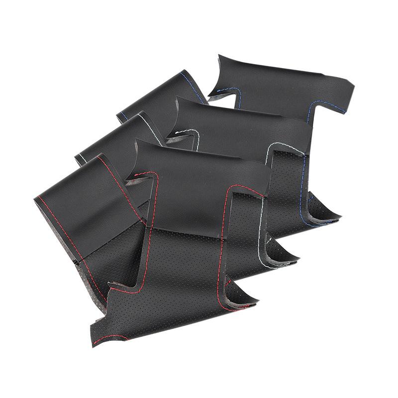 For Renault Clio 3 2005-2013 Clio 3 RS Perforated Microfiber Leather DIY Hand-stitched Car Steering Wheel Cover Protective Trim