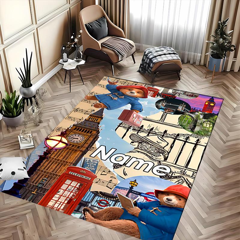 Custom personalization Paddington Bear Area Rug - Perfect For Kitchen, Bathroom,Laundry Room Decor Large Size Available,Gift All Seasons
