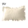 Cuscini Decorativi Tinta Unita Copricuscino Arricciato, Federa a Quadri in Cotone con Bordo Arricciato, 18x18 Comodo Slip Pollici 20x12 Copertura Decorativa per Casa di Campagna