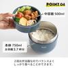 Skater thermal insulated lunch jar large capacity 1250ml foldable handle antibacterial ash blue LDNO13AG