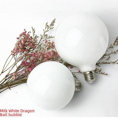 G80 LED Dragon Ball Ampul, E27 Üç Renkli Sıcak/Doğal Işık, Ev Dekorasyonu için Yuvarlak Süt Beyazı