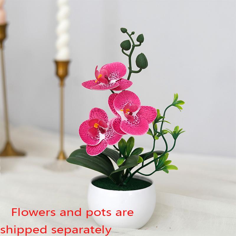 Simulated Butterfly Orchid Potted Artificial Flower Bonsai Plants Outdoor Indoor Office Home Wedding Decor Bonsai Faux Flowers