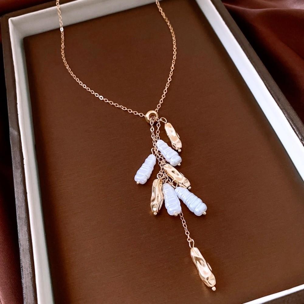 Luxury Baroque Pearls Collarbone Chain Stacked Exquisite Neck Pendant  Versatile