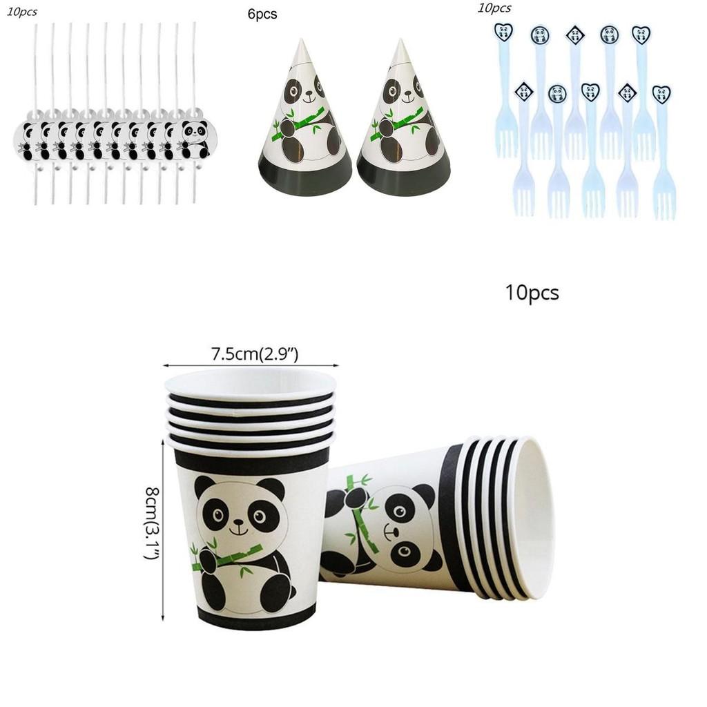 Charmiga tecknade panda festartiklar porslin dekoration för barnens dag festligheter