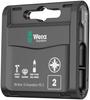 WERA Pozidriv Bit 25mm Overall 057763 15-Piece Set, PZ2, Length,