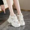 Fashion Breathable Mesh Platform Sneakers Women Spring Thick Bottom Non-Slip Casual Shoes Woman Lace-Up Chunky Sole Sports Shoes Ladies