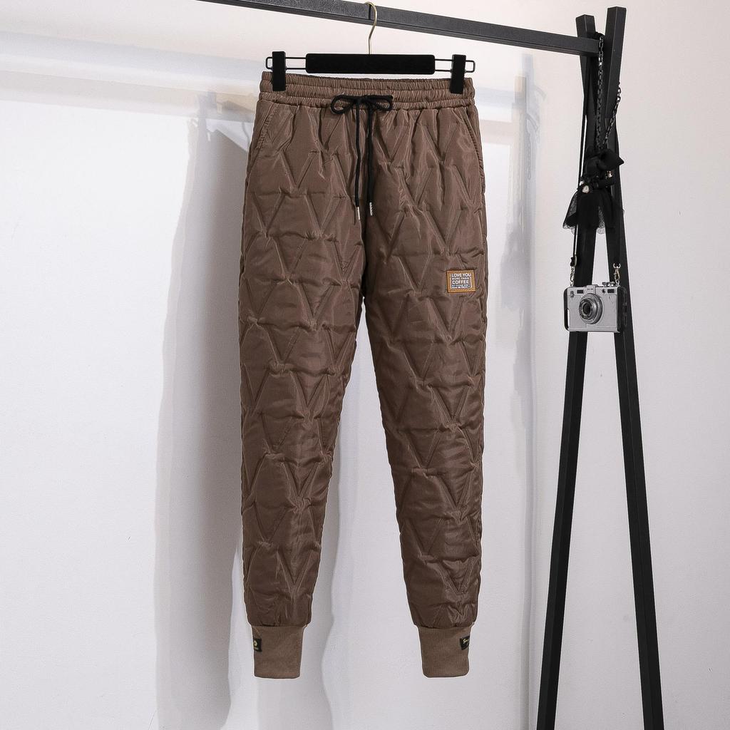 Plus Size Women's Down Cotton Pants Winter Thick Warm Harem Pants Elastic High Waist Casual Loose Trousers Pantalons