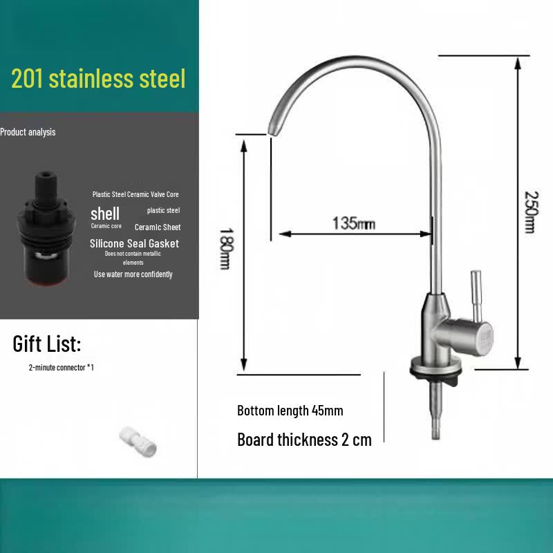 TLXT Stainless Steel Gooseneck Water Purifier Faucet