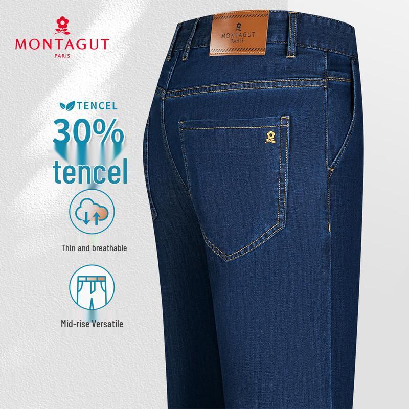 MONTAGUT Men's Tencel Blend Casual Straight Jeans