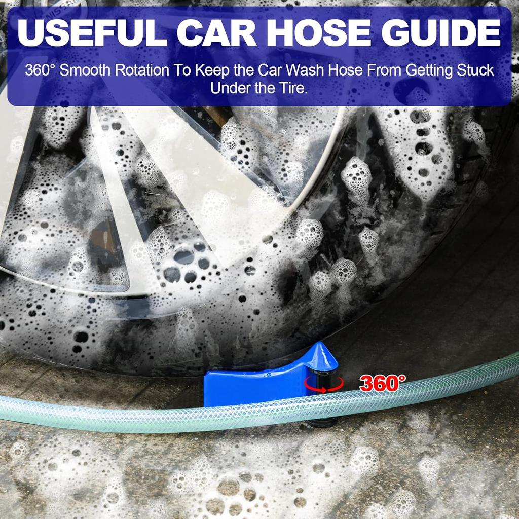 4 Pcs Car Tires Hose Guides Roller For Car Washing, Premium Tire Hose Roller Preventing Stucking And Snagging Under Tires, Detailing Accessories For