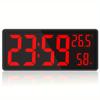 1PC Super Large Screen Wall Mount Clock, Hanging Stand Optional BIG BOWL Clock Living Room LED Digital Clock for Home Decor