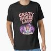 Crazy Horse Lady Equestrian Novelty Funny Lover Designed And Sold By Idarmotar Vintage Streetwear Slightly Fashion