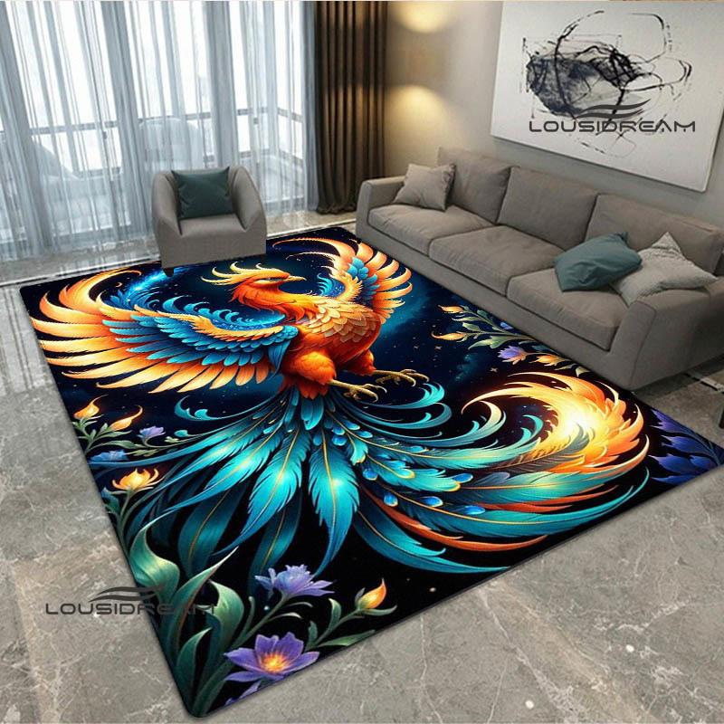 3D Phoenix Printed Carpet Kitchen Mats Non -slip Carpet Outdoor Carpets Area Rug Bedroom Decor Pink Room Decor Birthday Gift