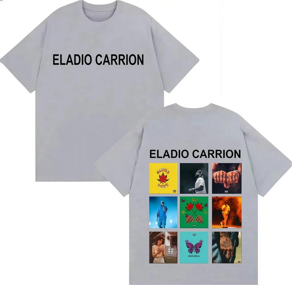 Rapper Eladio Carrion Album Cover Double 2026 Spring Summer Print Harajuku Short Sleeve Toip Mens Tshirt Pop Tee Hot Sale