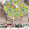 Plant Flower Patterns Round Tableclothes for Dining Table Fitted Table Protector Cover Elastic Edge Desk Decoration Waterproof