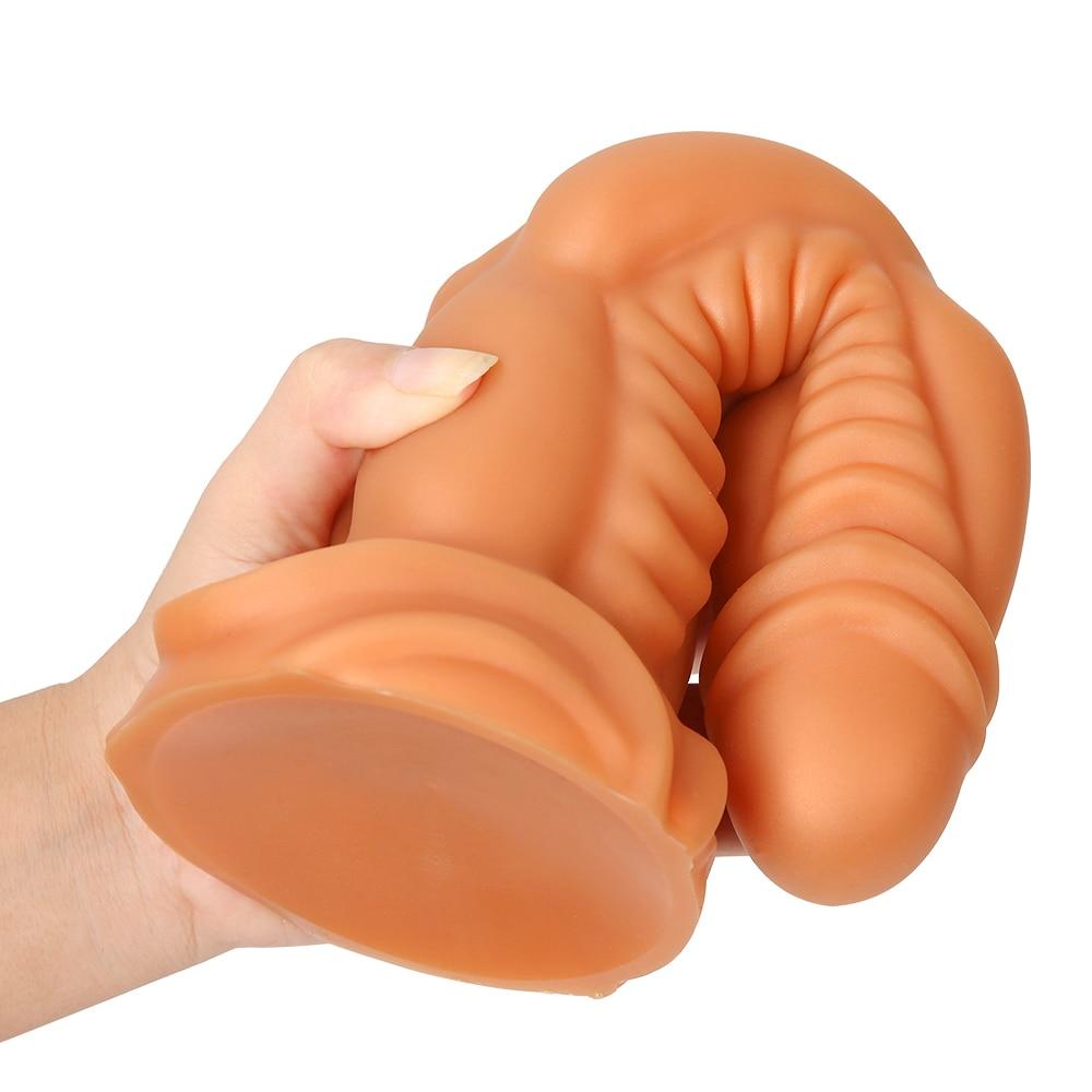 Plug anale in silicone Masturbatore Simulazione Dildo Espansore anale Giocattoli adulti del sesso Fisting Pene realistico Grosso cazzo