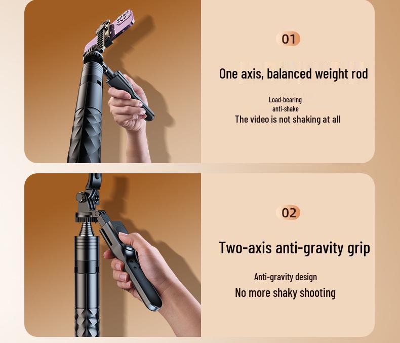 Ultra-Stable Anti-Shake Selfie Stick & Tripod for Travel, Vlogs, and Live Streaming