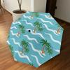 1PC Palm Trees Beach Umbrella-8-Rib Reinforced Portable Folding Travel Suitable for All Seasons Outdoor Daily Use-G350