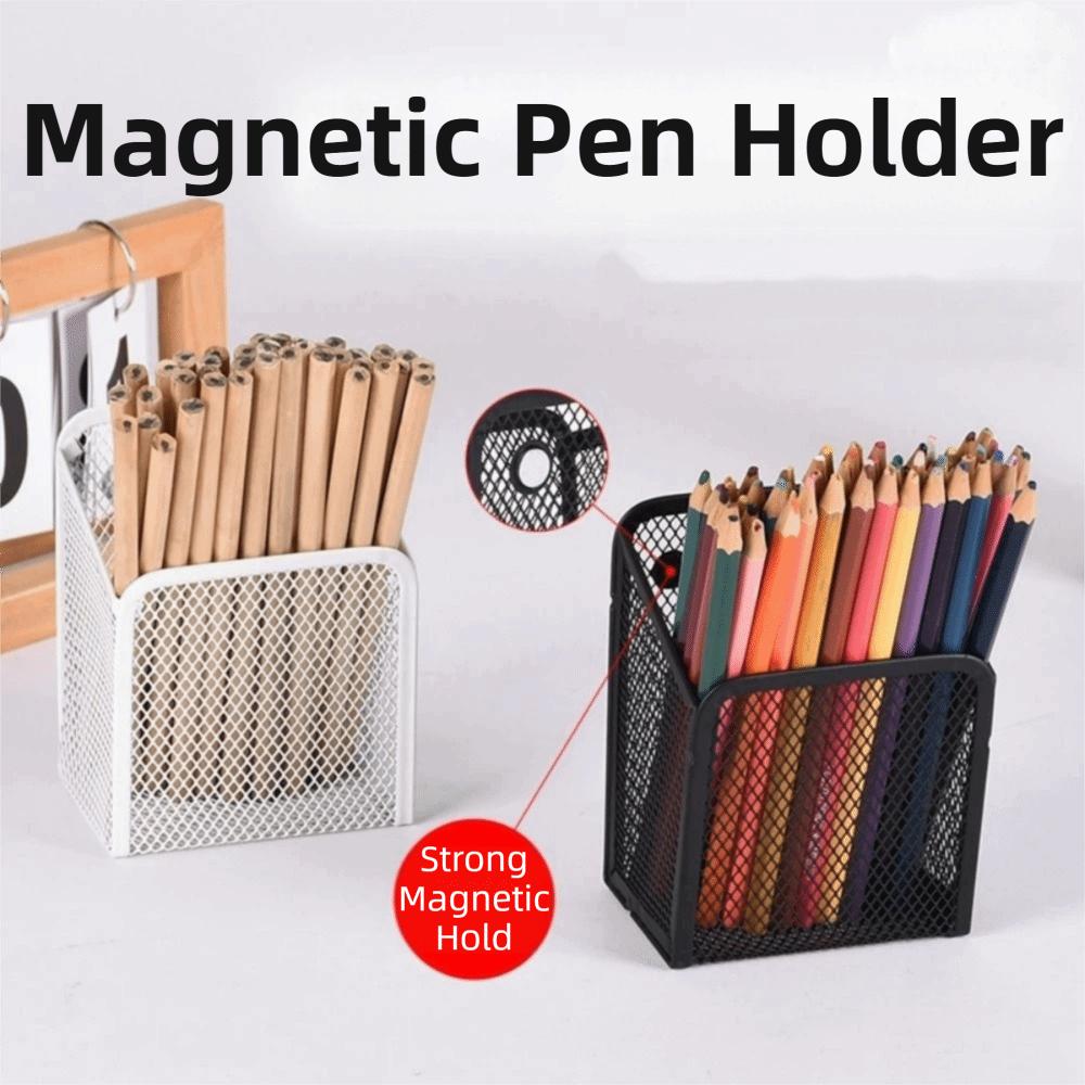Mesh Magnetic Pencil Holder Strong Magnets Magnetic Storage Basket Metal Storage Box  Refrigerator
