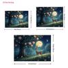 2D Magical Night Deer Backdrop Moonlight Forest Photography Background