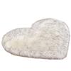 Ivory Heart-Shaped Imitation Wool Carpet for Bedroom & Living Room