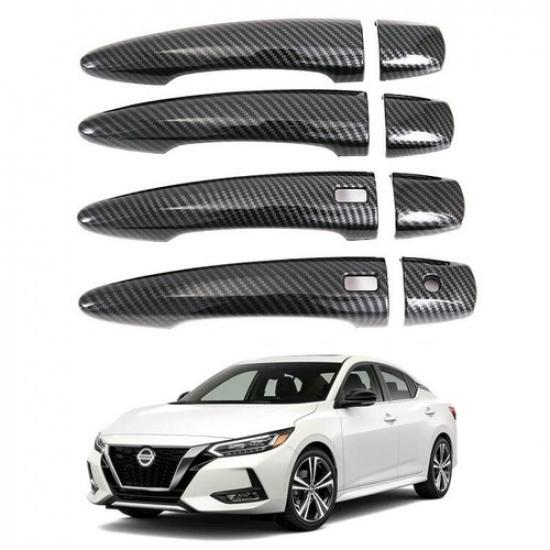 For Nissan Sentra 2020-2022 Carbon Fiber ABS Car Door Handle Cover Molding Trim