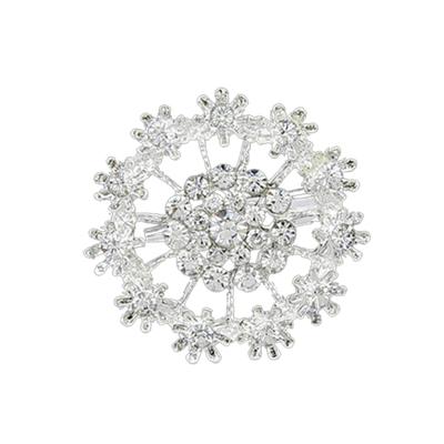 Broche Épinglette Brillante Antirouille Femme Fleur Cœur Strass pour Mariage