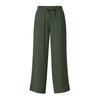 Women's Loose Fit High Waist Casual Pants Elastic Waistband Lightweight Breathable Fabric Wide Leg Trousers with Side Slits for Outdoor Activities