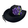 Western Embroidery Flower Hat for Halloween Event Hat Costume Accessory Nightclub Hat Headwear Carnivals Panama Hat