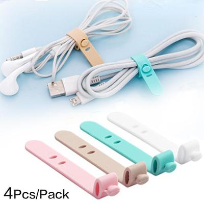 4/8 Stück/Packung Mini-Silikon-USB-Kabelbinder Kabel-Organizer Aufbewahrung Weiche Gurte Wickler Aufbewahrungsklammern