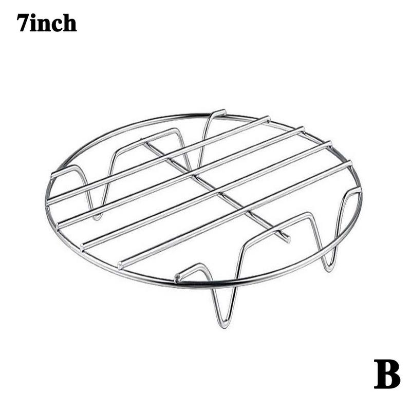 6/7/8Inch Grid Airfryer Grill Cooling Cooking Stainless Steel Air Fryer Racks For Steaming Stand Multi-purpose Baking Air Fryer