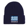 Flag of Greece Print Knitted Hat Beanie, Patriotic Skull Cap Candy Color Windproof Simple Bonnet Knit Cap Beanie
