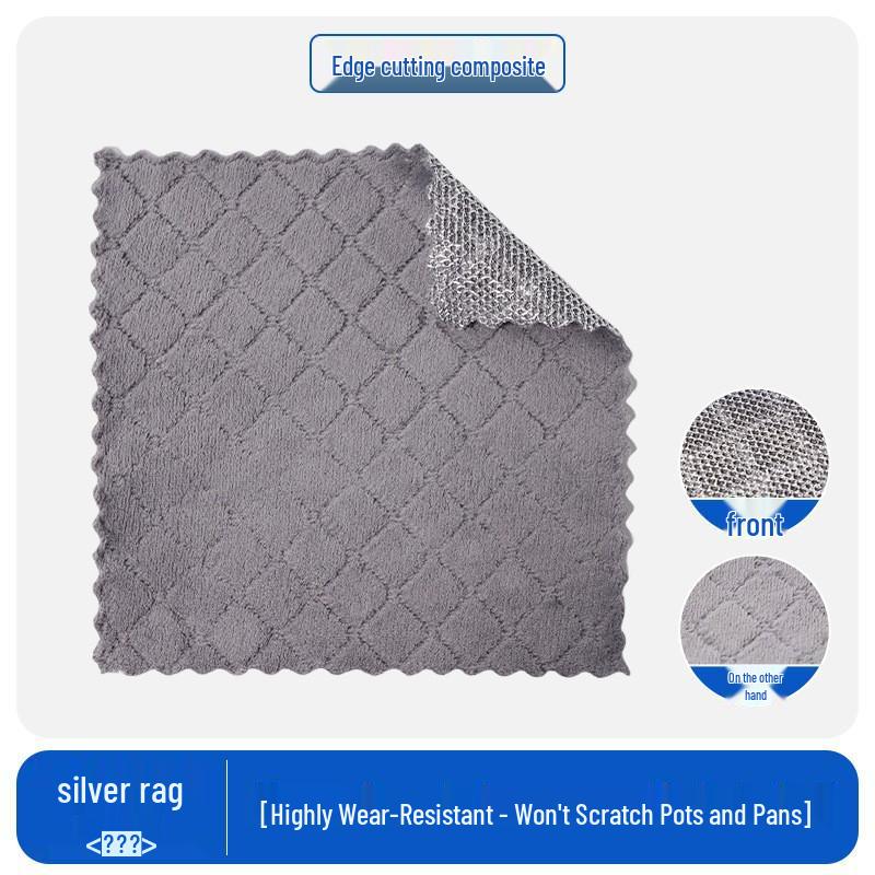 Silberfaden Doppelseitiges Spültuch: Antihaftöl, Stahlwolle-Scheuerschwamm für die Küchenreinigung