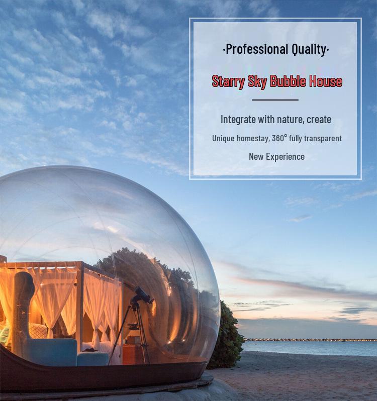 Transparent Inflatable Outdoor Bubble House: Dreamy Starry Sky Tent for Scenic Photo Spots